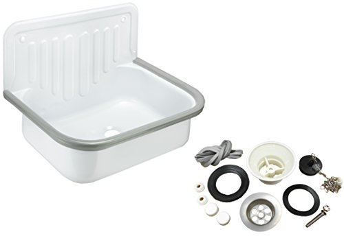 Cornat Stahl-Ausgussbecken mit Zubehör-Set, 50 cm, 1 Stück, AGBSET50