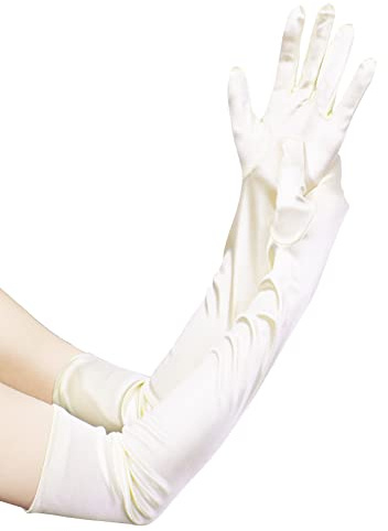 Jisen Damenhandschuhe aus Satin, Samt, Spitze, formell, Braut, Bankett, Party, Hochzeit, Oper, bunter Fäustlinge
