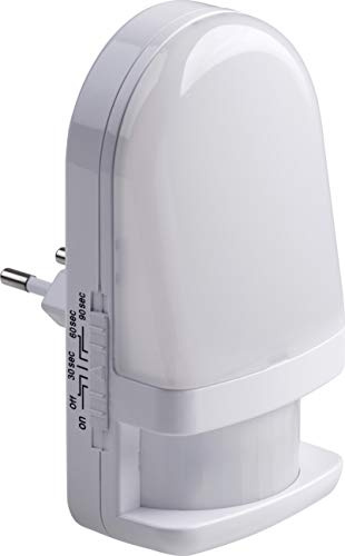 Meister LED-Nachtlicht 0,7 W – Warmweißes Licht – Stromsparend | Mit PIR-Bewegungsmelder – Einstellbare Leuchtdauer – Für Kinderzimmer und Schlafzimmer – Steckdosenlicht – Orientierungslicht