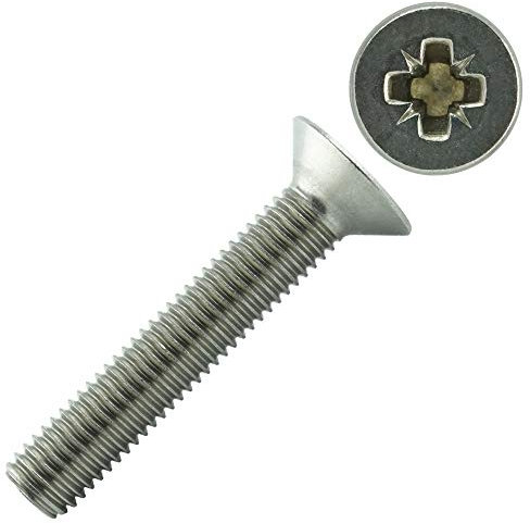 Eisenwaren2000 | M4 x 16 mm Senkkopfschrauben mit Kreuzschlitz Z (100 Stück) - DIN 965 - ISO 7046 Senkkopf Schrauben - Gewindeschrauben - Vollgewinde - Edelstahl A2 V2A - rostfrei
