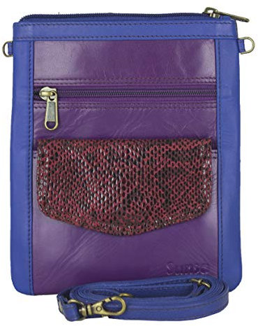Sunsa Damen Leder Umhängetasche. Kleine Schultertasche auch als Trachtentasche oder Partytasche. Mini Handy Tasche