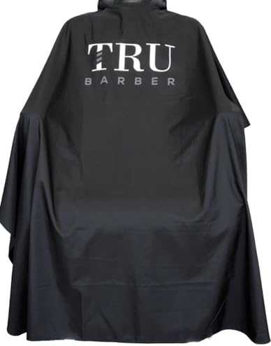 TRU BARBER Hairdressing Cape XXL, With Silicone Collar, 100% Polyester, Lightweight and Water Resistant, Professional Salon Cape with Snap Closure for Haircutting.