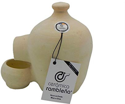 CERÁMICA RAMBLEÑA | Abreuvoir pour Poules | Abreuvoir pour Oiseaux | La Rambla (Cordoba) | 100% Fait Main | 1 Litre | Eco