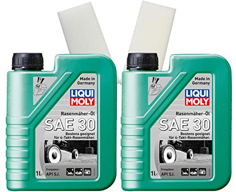 2x Original Liqui Moly 1L Rasenmäher-Öl Mowing Machine Oil SAE 30 1264 +2x ILODA Schmutzradierer