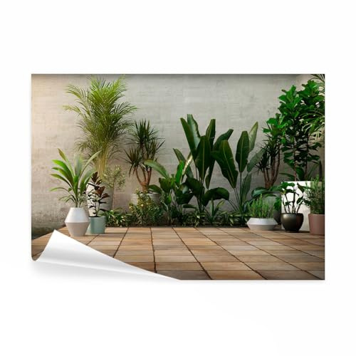 decomonkey Papier Peint Panoramique Plantes 350x256 cm Décoration murale | Tapisserie décorative pour chambre salon, Jardin nature plantes fleurs photographie, moderne