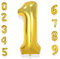Gold Large Number 1 Balloons: 40 Inch Giant Foil Number for Kids Boy Girl 1st Birthday Party Baby Shower Decorations - Age 0-9 Mylar Helium