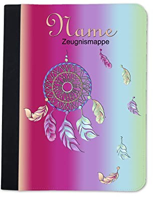 Maus-Design Zeugnismappe personalisiert Traumfänger mit Name | Klarsichthüllen A4+, Urkundenmappe, Dokumentenmappe