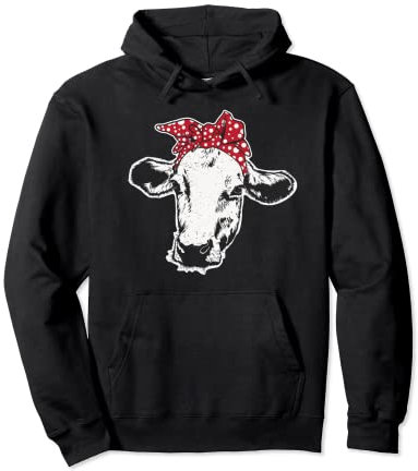 Kuh Tuch Bandana Bauer Bauernhof Trecker Landwirtschaft Pullover Hoodie