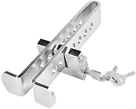 Aramox Bremspedalschloss, 7 Löcher Auto Edelstahl Kupplung Bremspedalschloss Lenkradschloss Auto Sicherheit Diebstahlsicherung, Auto Diebstahlschutz