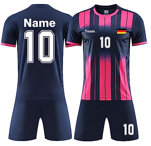 ORYG Erwachsene Personalisierte Fußballtrikots Mit Namen Nummer Team Kurzarmtrikot Shorts Fussball Trikot Kinder Set