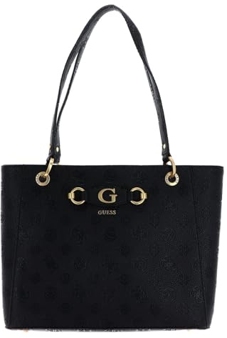 GUESS Izzy Peony Noel Tote Black Logo