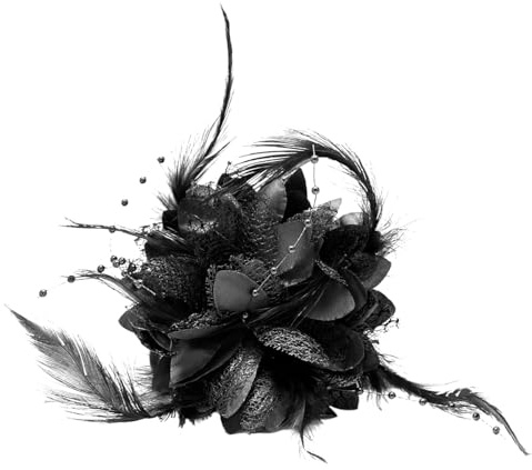 GLADFRESIT Flower Hair Clips Wedding Hair Accessories Styling Black Fascinators Refinement for Party Women Girls Ladies Short Long Hair