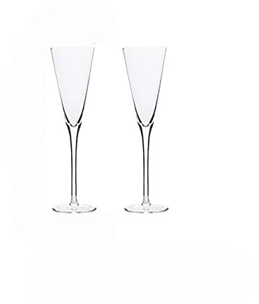 Generic Copa de Champán V de 165 Ml Copa de Champán Alta Gama para el Hogar Traje de Copa Alta de Cristal Champán Flauta de Boda, Aniversario, 2 Flautas de Champán