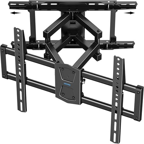 Soporte de pared para TV de movimiento completo de 24 pulgadas para la mayoría de televisores de 42 a 86 pulgadas, soporte de pared ajustable giratorio e inclinable, carga 110 libras, VESA máximo 600