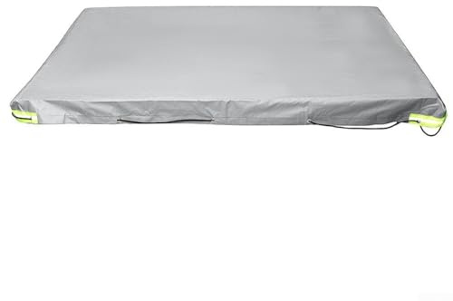 HpLive Anhängerplane Flachplane mit Reflektierenden Streifen, 183x122x13cm 420D Oxford Anhänger Abdeckplane mit Planenseil (Grau)