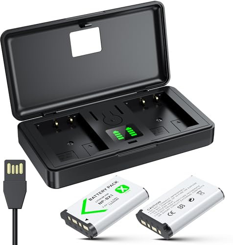 NOPWOK Kamera Zubehör für Sony Lithium Ion NP-BX1 Akku(2-Pack) und Ladegerät(2-Kanal), ZV1,ZV1F,ZV-1F,RX100 Vii(II/III/IV/VA),DSC-HX50V/300/400/RX1R,HDR-AS10/30V/50R/100VR Batteriefach