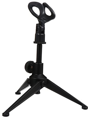 SHOWERORO Metall Mikrofonständer Stativ Mikrofonhalter Schwarz Mit Stabilem Dreibein Stativ Für Besprechungen Und Reden