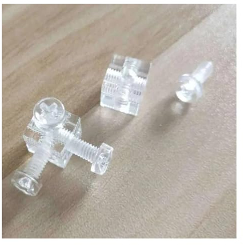 Componentes del chasis de tuerca de cristal de conexión de bloque fijo de seis lados, acrílico transparente, for estufas eléctricas, platos cuadrados, 10 Uds.(16X16X16-M4 10PCS)
