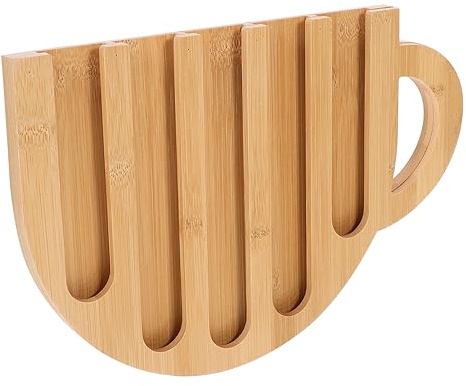 OFFSCH Portacapsule Caffè in Legno a Forma di Tazza, Espositore Stabile e Affidabile per Capsule, Organizer Creativo per Casa o Angolo Caffè Beige