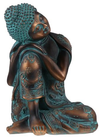 Cabilock Buddha Statue Aus Resin Schlafender Buddha Als Feng Shui Deko Für Wohnzimmer Und Garten Mit Ruhiger Ausstrahlung Kunsthandwerk Für Meditation Und Entspannung