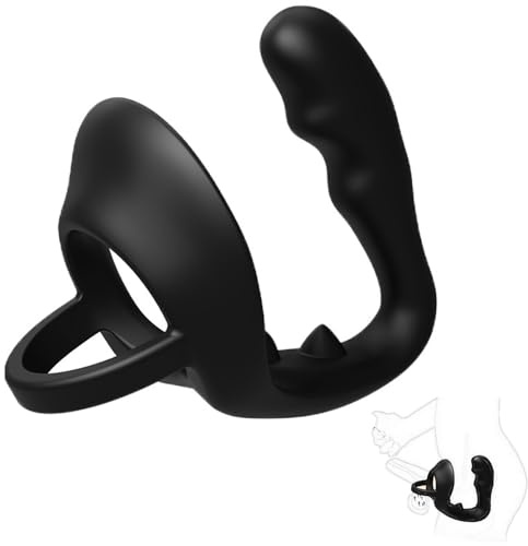 Anillo Peniano de Silicona con Plug Anal 2 en 1 – Juguete Erótico Masculino para Estimulación Prostatica y Juegos en Pareja