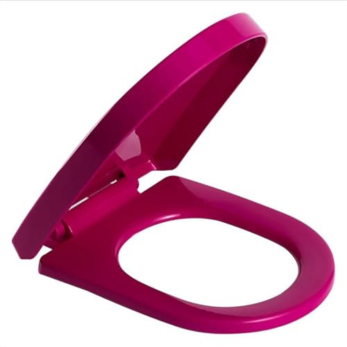 Brigtviee Copriwater Universali,Copri Water A Forma di D,Colorato Tavoletta WC, Sedile WC con Chiusura in Morbido,Sgancio Rapido,Cerniera Regolabile,con Cerniere Regolabili A 360°,Viola