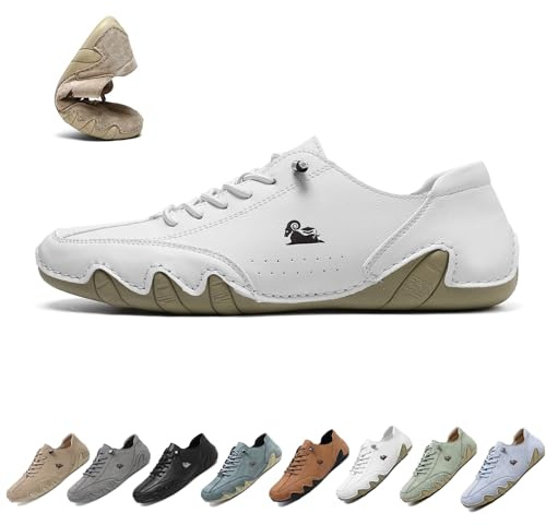 Vogany skor for kvinnor män, Vogldeck - vattentäta och andningsbara ortopediska Beck skor lätta halkfria bekväma utomhus unisex promenader Casual barfota sko loafers(White,43 EU)