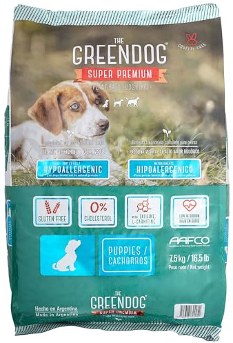 The Green Dog: Super Premium – Cuccioli – Sacco da 7,5 kg – Proteine vegetali, crocchette vegane per animali secchi, senza glutine, nutrizione completa