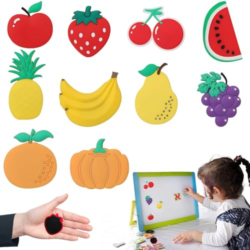 10 PCS Fridge Magnets for Kids, 3D Fruit Shaped Funny Fridge Magnet Cute Fridges Magnet, Kids Magnets for Fridges to Decorating Refrigerators Ovens Whiteboards and Magnetic Walls