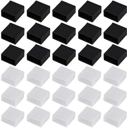 HoAhaMay 30 piece USB-A dust plug set, USB-A protective caps, silicone dust covers, USB plug dust caps, suitable for all USB-A male connectors (transparent, black)