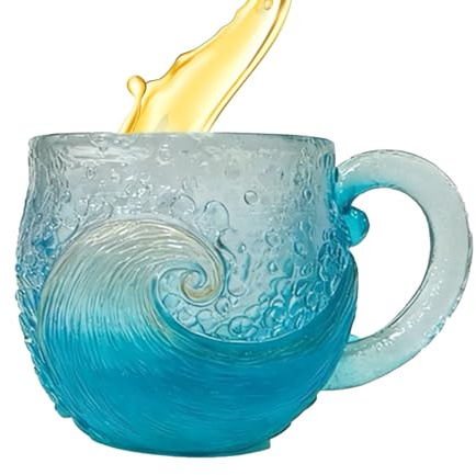 Gvblkq Vaso de café portátil – Taza de playa para vacaciones | Plástico libre de BPA con mango de silicona, diseño resistente a derrames, fácil de llevar, ideal para la relajación de arena y sol