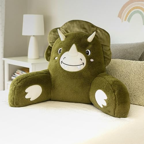 Bestlivings Bettsitzkissen 66×37×48 cm mit Armlehnen Dinosaurier Lese- & Rückenkissen – Ideale Rückenstütze für mehr Halt und Komfort für Rücken und Nacken