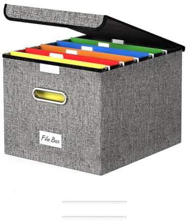 Bosiyrggrl Scatola di Archiviazione Pieghevole e Portatile con Coperchio, Grande Organizzatore di Cartelle Sospese con Cursore In Plastica.