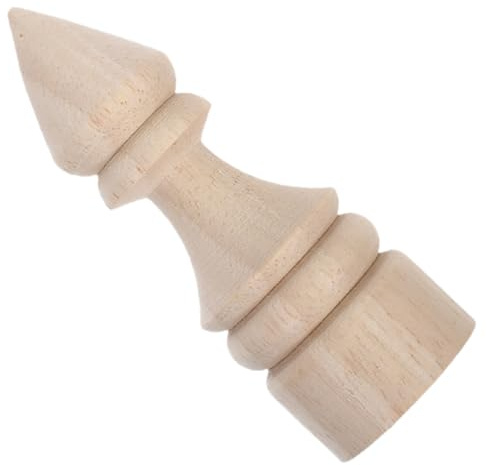 HEALEEP Unfinished Solid Wood Finials 4x10cm for Bedposts and Curtain Rods, Decorative Wooden Craft Project Finials for Furniture Making and Flagpole Toppers, Home Décor Accents