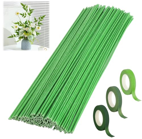 Alambre para flores verde, 150 unidades, 2 mm, 30 cm, alambre verde para floristería, varillas de alambre para manualidades, alambre estable para manualidades, flores, arreglos, ramos de jardín