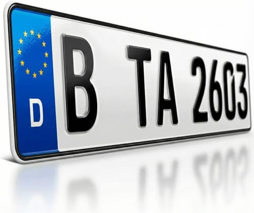 TA TradeArea 1 Kfz-Kennzeichen für Fahrradträger – Zulassungsfähiges Ersatzkennzeichen nach DIN-Norm, reflektierend & witterungsbeständig, inkl. DIN-Prüfstempel, Made in Germany