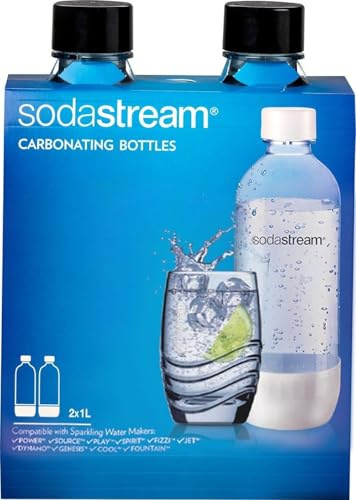 sodastream Lot de 2 bouteilles de gazéification Noir 1 l