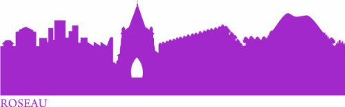 INDIGOS UG - Wandtattoo Wohnzimmer - Wandaufkleber Roseau (Dominica) 240x67 cm - Flieder e612 Skyline Stadt - Aufkleber Kinderzimmer Schlafzimmer Küche Badezimmer Büro Dekoration