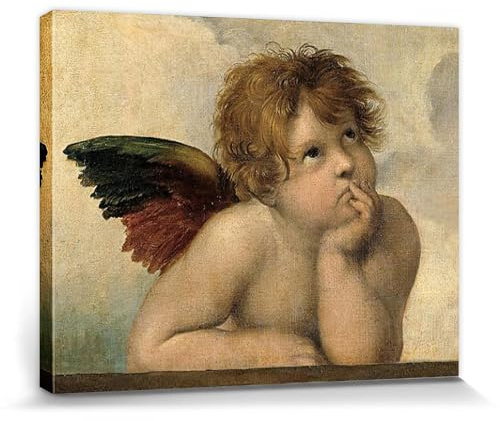 1art1 Raphael Poster Raffaels Engel (Detail) Bilder Leinwand-Bild Auf Keilrahmen | XXL-Wandbild Poster Kunstdruck Als Leinwandbild 50x40 cm