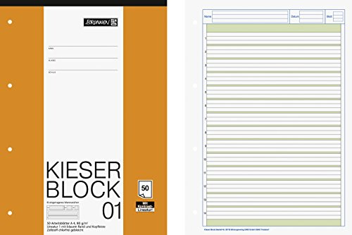 Brunnen Kieserblock | verschiedene Lineaturen und Verpackungseinheiten zur Auswahl (1, Lineatur 01 (liniert))
