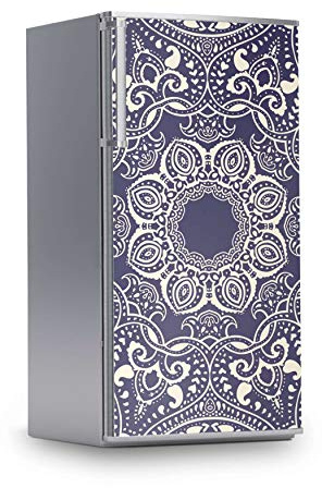 Kühlschrank Aufkleber I Dekosticker für Kühlschranktür - Klebefolie Sticker selbstklebend I Tattoo Küche - Design: Blue Mandala