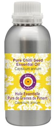 Deve Herbes Pure Chilli Seed Essential Oil (Capsicum annum) Steam Distilled 630ml (21 oz)