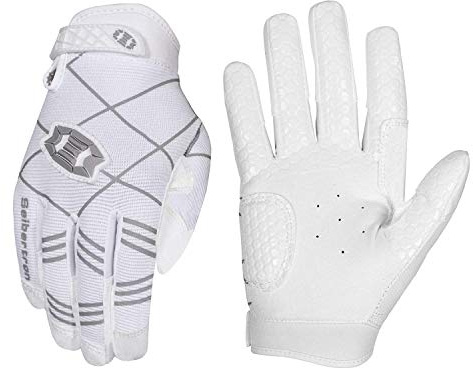 Seibertron B-A-R Pro 2.0 Signature Gants de Baseball/Softball Batting Gloves Super Grip Finger Fit for Youth/Junior Blanc XS