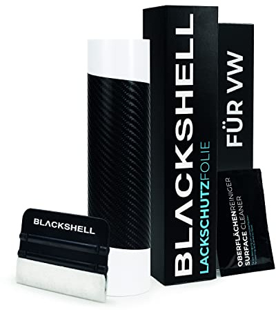 Blackshell® Ladekantenschutz Folie passend für VW Golf 7 Variant | Typ AU | Bj. 2012-2019 Carbon Glanz - passgenauer Stoßstangenschutz inkl. Set für Folierung
