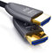CSL - HDMI Kabel 2.0 b Glasfaser 10m - 4k 60Hz mit HDR - optisches HDMI Kabel LWL - 3D - ARC - CEC – HDCP 2.2 - YUV 4 x 4 x 4 - Kabel High Speed - Glasfaserkabel – Aluminiumstecker – Knickschutz