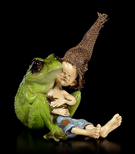 Figures Shop GmbH Pixie Kobold Fantasy Figure – Cuddle Frog Gnome Decorative Figurine Statue Sculpture Collectable Figure Height 13 cm