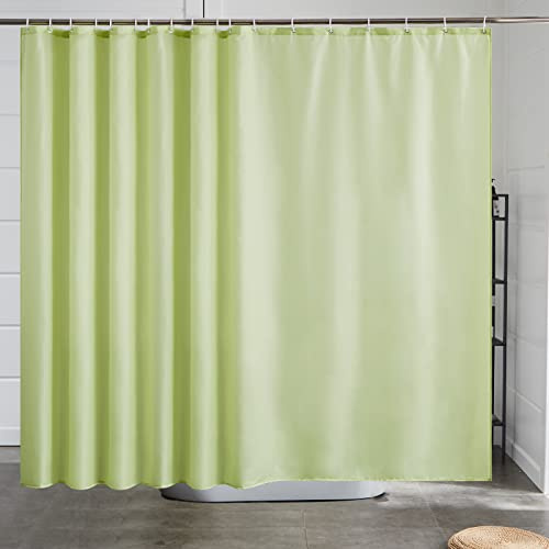 Furlinic Extra Wide Shower Curtains Anti Mould Washable Bathroom Bright Shower Curtain Yellow Polyester Fabric Waterproof with Hooks 275x180 cm 108x72 Inch.