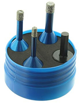 Juego de brocas M14 para azulejos de gres porcelánico, juego de coronas de diamante de 6, 8 y 10 mm, aptas para amoladora angular y taladro atornillador inalámbrico BTEC