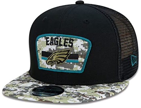 New Era 9Fifty Salute to Service Eagles Cap Basecap Baseballcap Flat Brim Snapback NFL-Cap Damen/Herren - Snapback, mit Schirm Herbst-Winter Winter - One Size schwarz