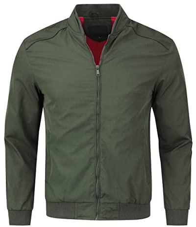 YOUTHUP - Chaqueta ligera de verano para hombre, chaqueta deportiva de carga, estilo solapa, bomber, M